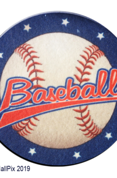 Pelota baseball con estrellas y logo baseball 01
